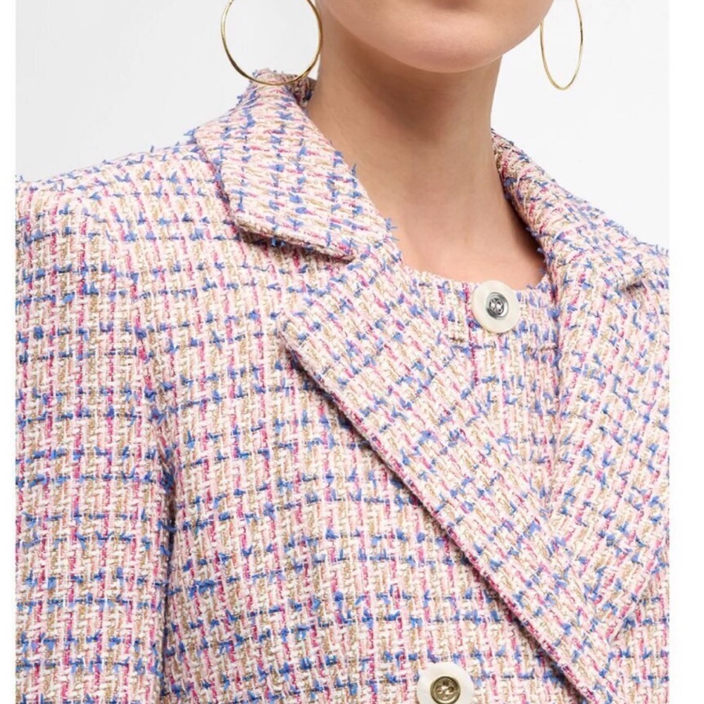 Veronica Beard Pink and Blue Tweed Blazer - Picture 6 of 15